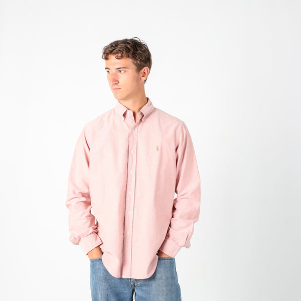 Peach 90s Polo Ralph Lauren Long Sleeve Shirt (L)